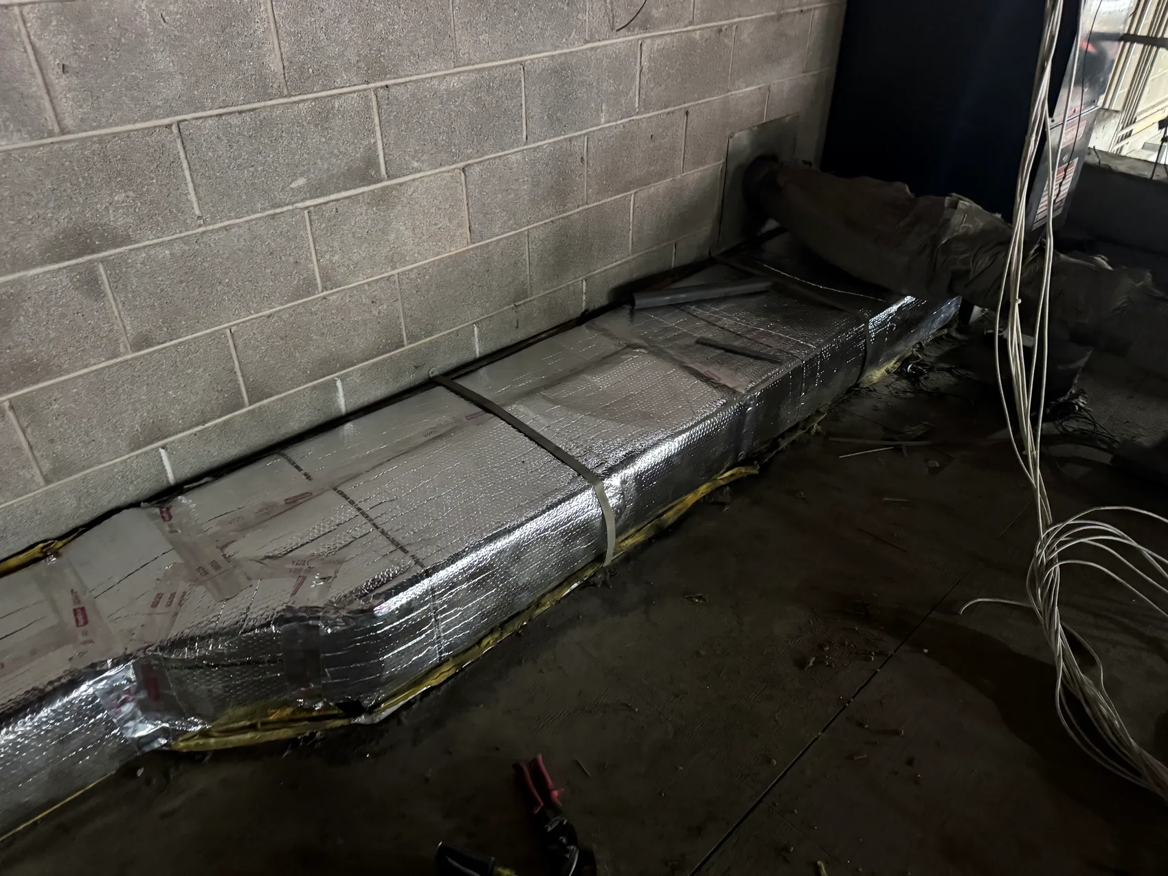 HVAC ductwork installation detail